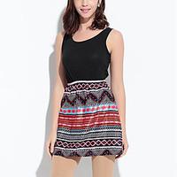 womens going out vintage skater dress print strap midi sleeveless nylo ...