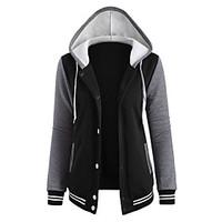 womens casualdaily active hoodie jacket color block round neck micro e ...