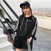 womens casualdaily sports active summer hoodie pant suits letter hoode ...