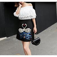 womens casualdaily street chic spring shirt skirt suits solid floral r ...