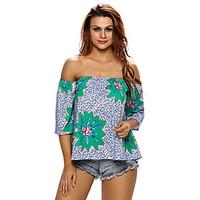 womens off the shoulderboho pattern loose fit off shoulder top