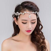 Women\'s Silver Crystal Rhinestone Headband Forehead Hair Jewelry for Wedding Party