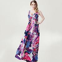 womens boho beach plus sizeswing dress floral deep v maxi sleeveless p ...