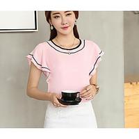 womens casualdaily simple summer t shirt solid round neck short sleeve ...