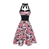 womens casualdaily beach holiday vintage sheath swing dress floral hal ...