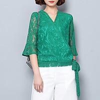 womens plus size going out street chic spring summer blouse solid v ne ...
