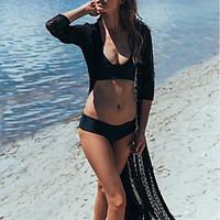 womens bandeau cover up solid polyester black