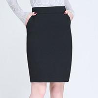 womens plus size bodycon solid skirts casualdaily work simple cute hig ...