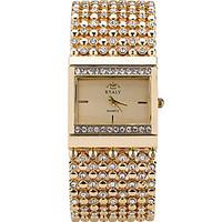 womens quartz casual fashion watch imitation diamond golden silver sim ...