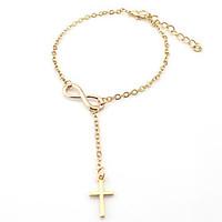 womens ankletbracelet alloy fashion cross gold silver womens jewelry d ...