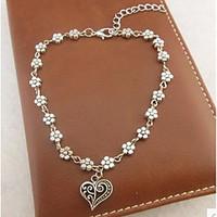 womens ankletbracelet alloy classic heart silver womens jewelry weddin ...