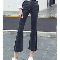 womens high rise inelastic jeans pants simple bootcut solid