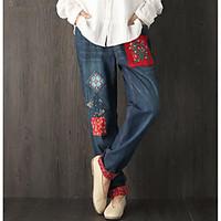 womens mid rise micro elastic jeans pants vintage simple slim print