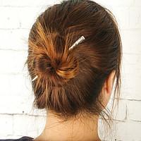 Women Fashion Minimalist Metal Bar Hairpin Hair Sticks Alloy Hair Accessories 1pc