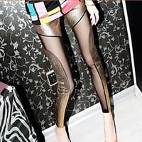 Women Cross - spliced Legging, PU Thin