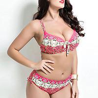 womens plus size halter bikinis floral padded bras underwire bra cotto ...