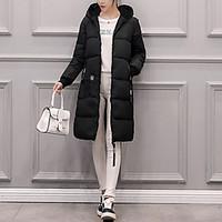 womens long padded coat simple plus size casualdaily solid letter poly ...