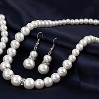 Women\'s European Fashion Gourd Imitation Pearls Alloy Pendant Necklace (1 Pc)
