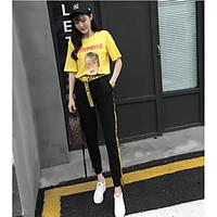 womens casualdaily simple summer t shirt pant suits solid floral anima ...