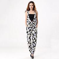 womens slim jumpsuits casualdaily street chic print patchwork deep v s ...