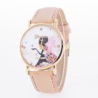 womens fashion watch quartz leather band black white blue red brown pi ...