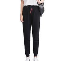 womens high rise micro elastic chinos pants simple harem solid