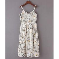 womens daily skater dress print strap knee length sleeveless polyester ...