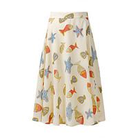 womens casualdaily maxi skirts simple a line pure color print summer