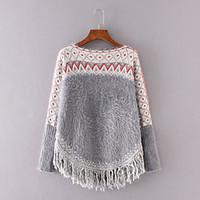womens going out casualdaily regular pullover solid galaxy round neck  ...