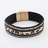 Women\'s Bangles Jewelry Fashion Leather Rhinestone Alloy Irregular Jewelry For Party Special Occasion Gift 1pc