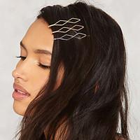Women\'s Simple Moon Shape Hairpin Fashion Geometric Semicircular Metal Unique Design Hair Accessories 2Piece