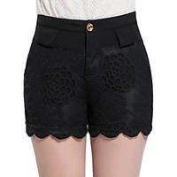 womens solid white black shorts pants casual day simple