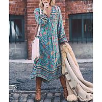 womens boho casualdaily holiday boho swing dress rainbow tassel deep v ...