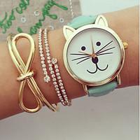 Women Watches Kitty Watch Cat Watch Vintage Leather Watch Jewelry Handmade Bracelet Wrist Watch Cool Watches Unique Watches Fashion Watch Strap Watch