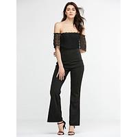 womens off the shoulder wide leg jumpsuitscasualdaily club sexy simple ...