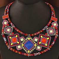 womens collar necklace gemstone resin alloy geometric bohemian orange  ...