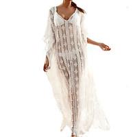 womens lace halter one piece cover up floral lace white