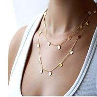 Women\'s Necklace Double layer Fashion May Polly European minimalist double Sequin necklaces