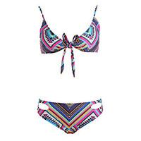 Women\'s Boho Halter Bikinis, Floral Wireless/Padded Bras Nylon Multi-color