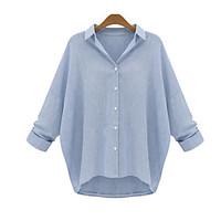 womens casualdaily plus size simple fall t shirt solid shirt collar lo ...