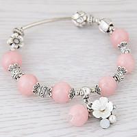 Women\'s Charm Bracelet Strand Bracelet Crystal Resin Shell Alloy Fashion Simple Style Flower White Black Blue Pink Jewelry 1pc