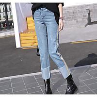 womens high waist micro elastic chinos pants simple straight striped