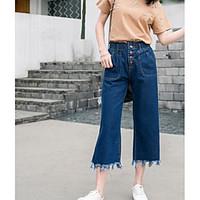 womens high waist micro elastic culotte pants simple wide leg solid