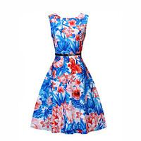 womens casualdaily holiday street chic swing dress polka dot floral ro ...