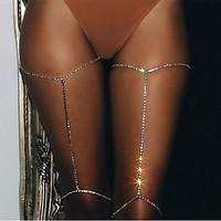 Women\'s Body Jewelry Leg Chain Body Chain Turkish Gothic Handmade Fashion Vintage Bohemian Hip-Hop Copper Rhinestone Geometric Irregular