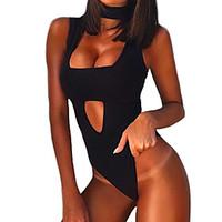 womens plunging bandeau one piece solid polyester