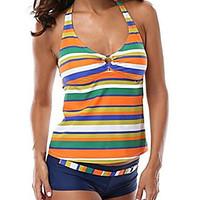 Women\'s Bandeau Tankini, Color Block Polyester