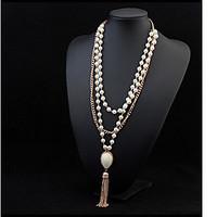 Women\'s Statement Necklaces Pearl Necklace Pearl Alloy Fashion White Jewelry Special Occasion Birthday Gift