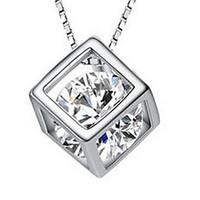womens pendant necklaces sterling silver zircon cubic zirconia jewelry ...