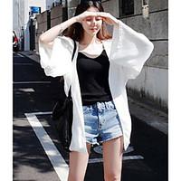 Women\'s Going out Casual/Daily Holiday Cute Summer Cloak/Capes, Solid Stand ¾ Sleeve Long Others